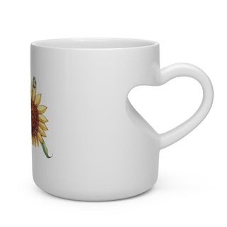 Heart Shape Mug- eyes flowers